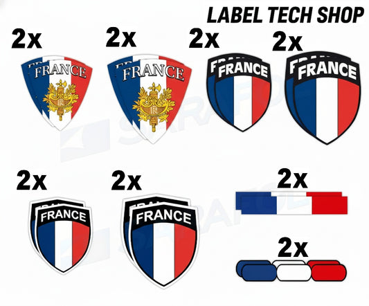 France Francia Frankreich Aufkleber Sticker Set 16x – Flaggen Pack