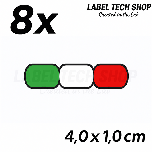 8x Italien Aufkleber Flagge 4×1cm Flagge Italien Adesivo Sticker 096