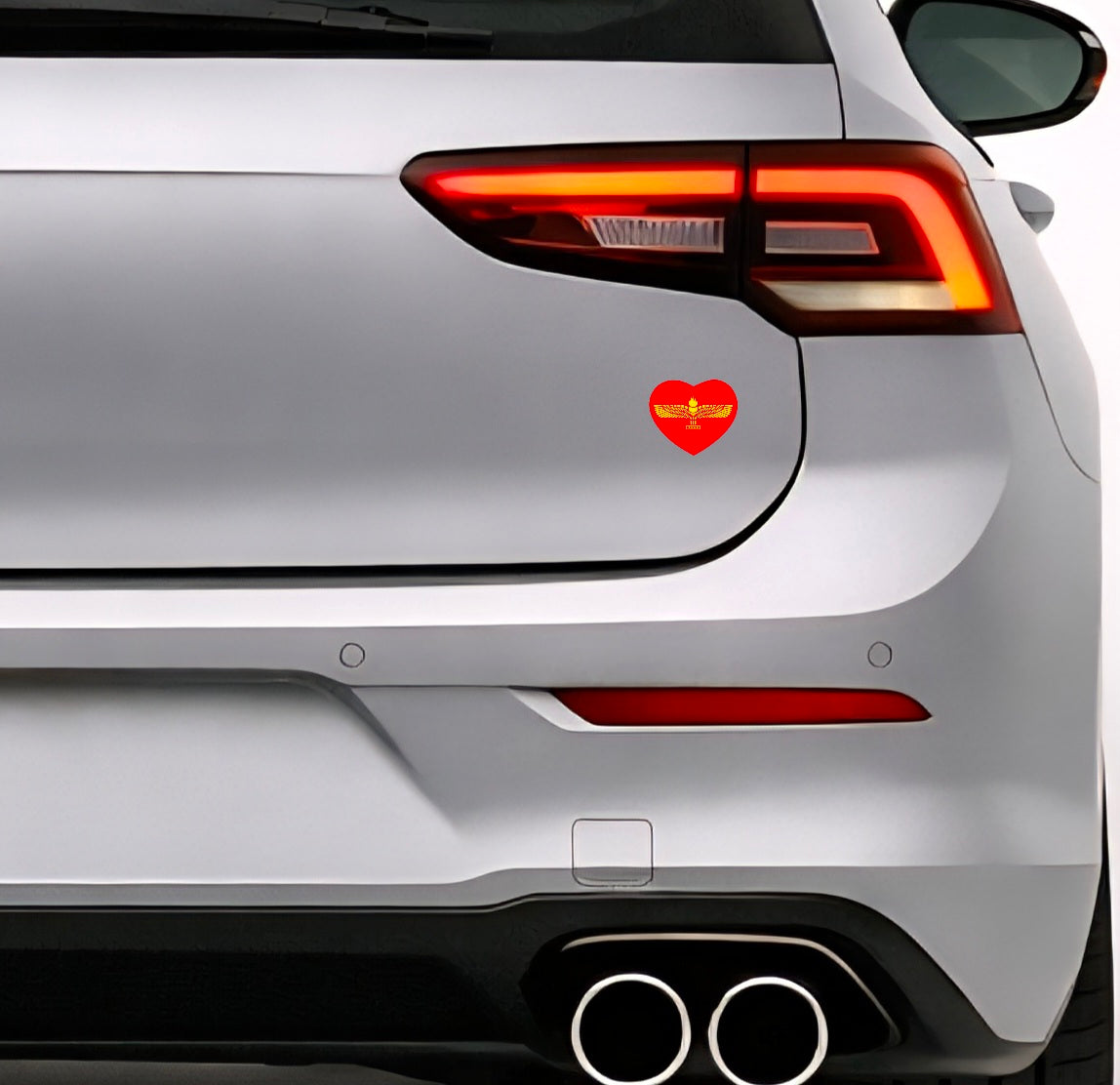 Aramäer Assyrer Herz Aufkleber Sticker – Assyrian Flag Heart Sticker – Auto Laptop Helm Geschenk – 5,0 × 4,5 cm (056)