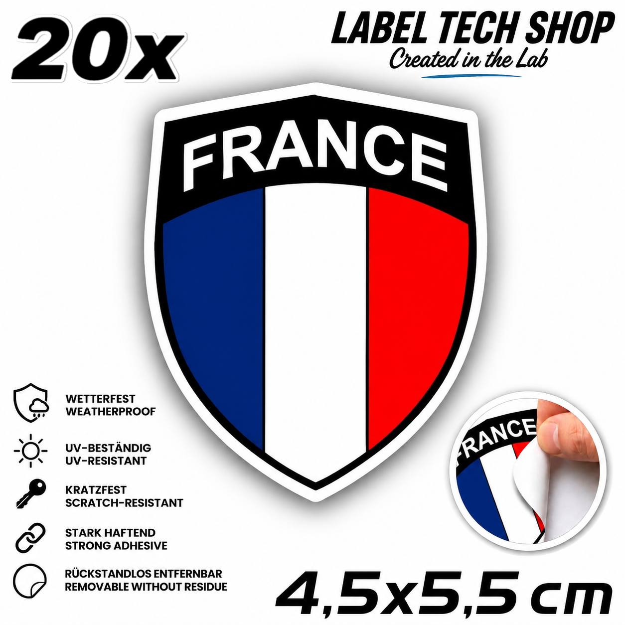🇫🇷 Frankreich Wappen Aufkleber France Sticker Autocollant France Emblem Auto Helm 4,5x5,5cm NR.034