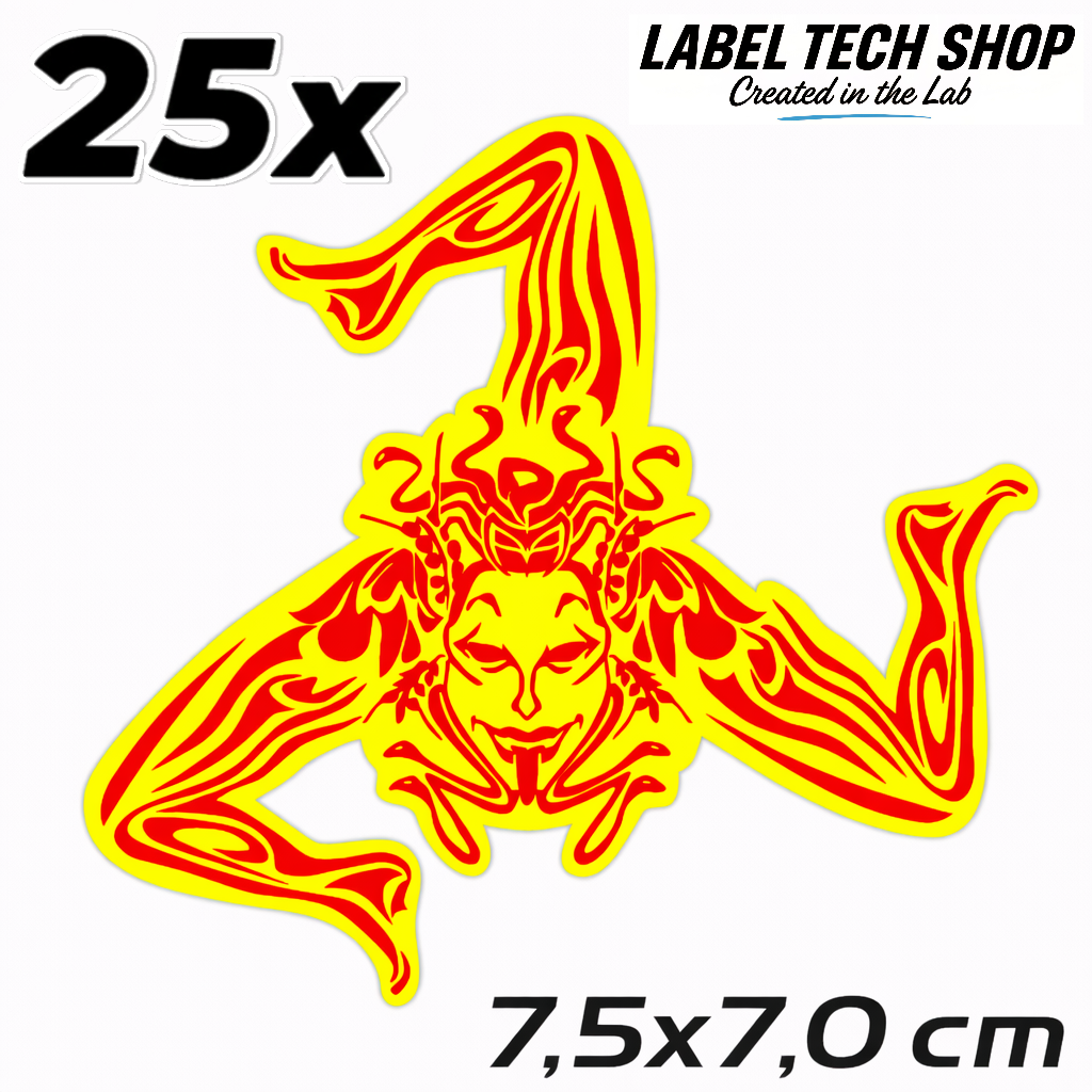 Sizilien Sicilia Sicily Trinacria Triskelion Aufkleber Sticker Adesivo – Auto Laptop Helm Geschenk – 7,5 × 7,0 cm (117)