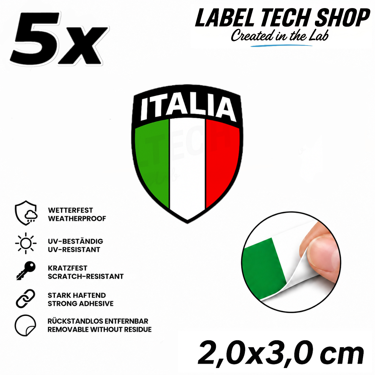 🇮🇹 Italien Aufkleber Wappen Italian Sticker Adesivo Italiano Bandiera Italiana Motorrad Auto Helm 2,0x3,0cm NR.099
