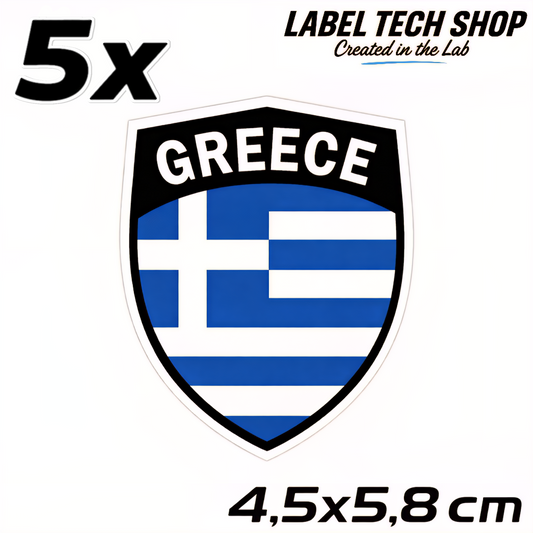 5x Griechenland Aufkleber 🇬🇷 Αυτοκόλλητο Ελλάδας Greek Sticker 4,5×5,8 cm (111)