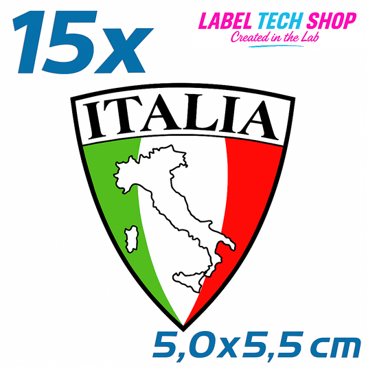 15x Italien/Italia Aufkleber Emblem 5×5,5 cm Flagge Wappen Adesivo Sticker 001