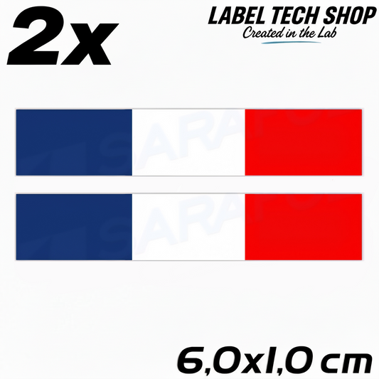 2x Frankreich Aufkleber France Francia Flagge Sticker 6,0x1,0cm (039)
