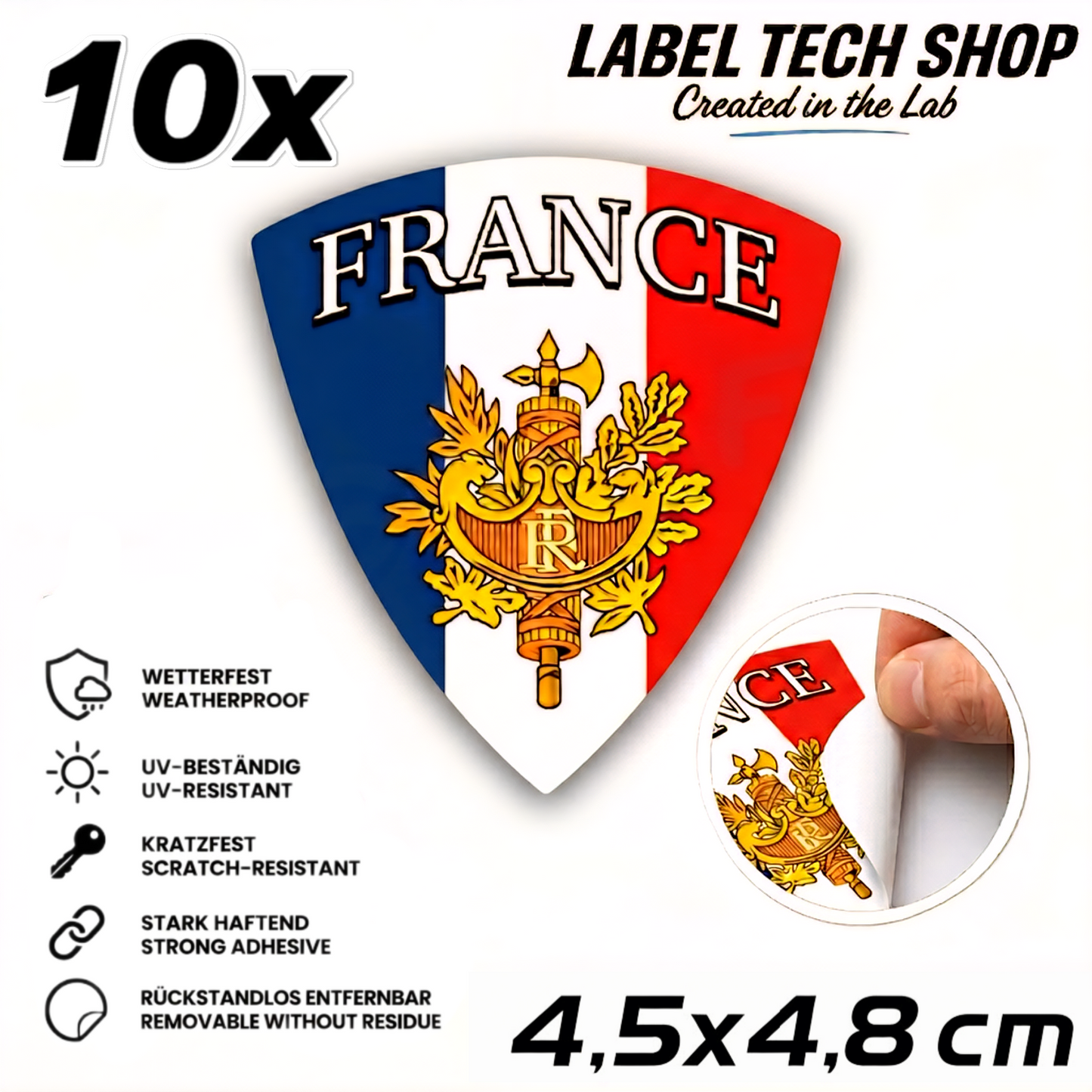🇫🇷 Frankreich Wappen Aufkleber France Sticker Autocollant France Emblem Auto Helm 4,5x4,8cm NR.020