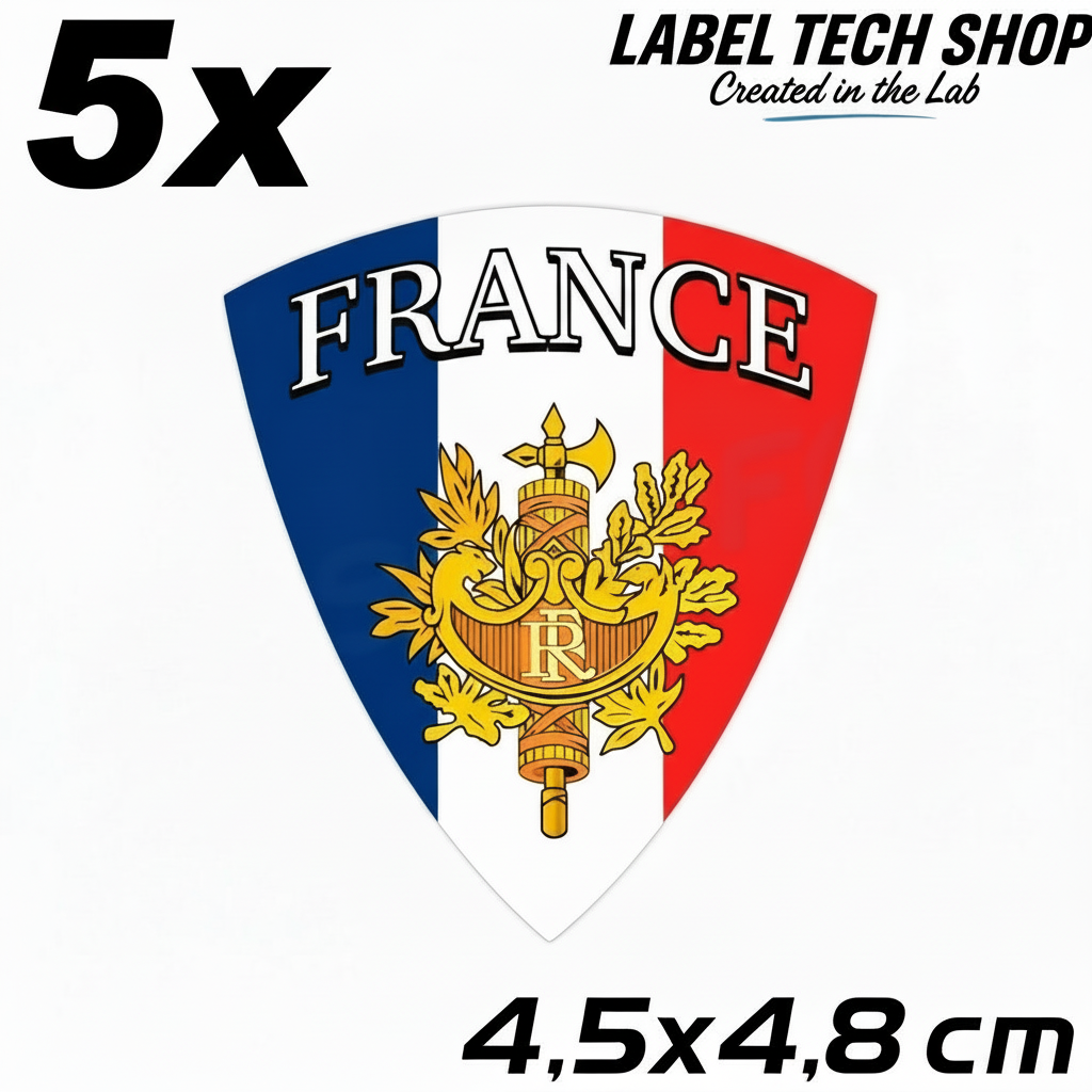 5x Frankreich Aufkleber France Francia Flagge Sticker 4,5x4,8cm (020)