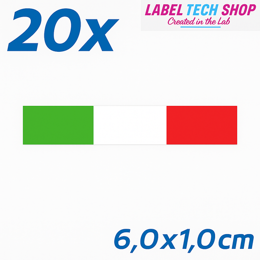20x Italia/Italien Aufkleber Flagge 6×1 cm Italien Streifen Adesivo Sticker 036