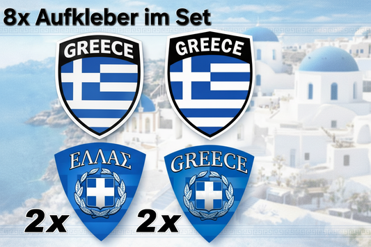 4x Griechenland Aufkleber Set 🇬🇷 Αυτοκόλλητο Ελλάδας Greece Sticker Pack (083)