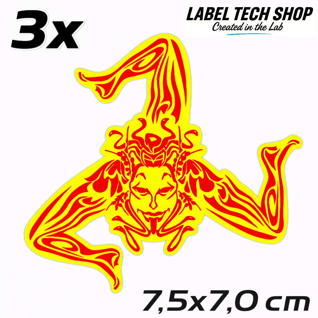 Sizilien Sicilia Sicily Trinacria Triskelion Aufkleber Sticker Adesivo – Auto Laptop Helm Geschenk – 7,5 × 7,0 cm (117)