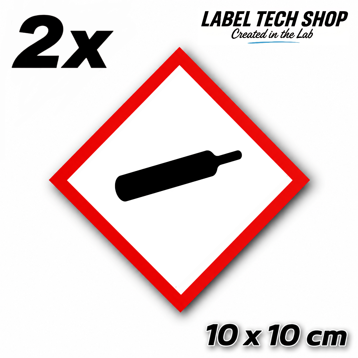 GHS04 Gas unter Druck Aufkleber Gas Cylinder Sticker Gefahrstoffsymbol Druckgas Gefahrgut Chemie Labor Kennzeichen nach CLP / GHS Arbeitssicherheit