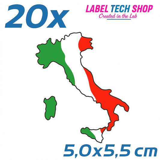 20x Italia/Italien Aufkleber Stiefel 5×5,5cm Flagge Italien Adesivo Sticker 032
