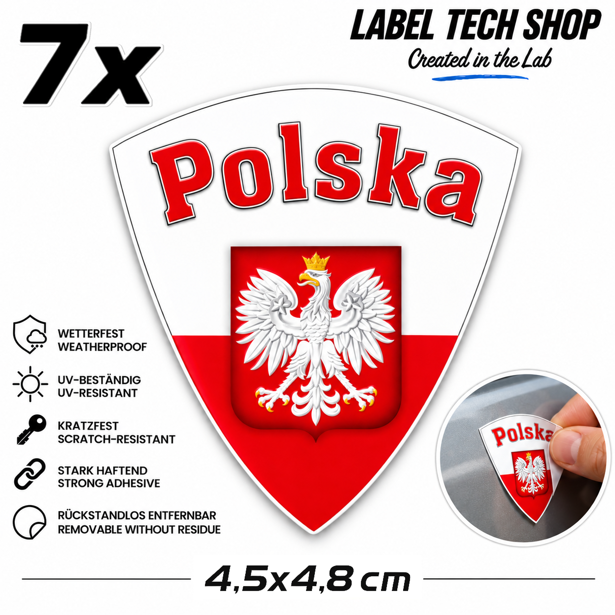 🇵🇱 Polen Polska Poland Aufkleber Naklejka Sticker Flagge Wappen Emblem Auto 4,5x4,8cm Nr.021