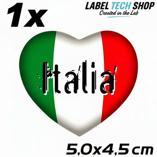 1x Italia/Italien Aufkleber Herz 5×4,5cm Flagge Italien Adesivo Cuore Sticker 060