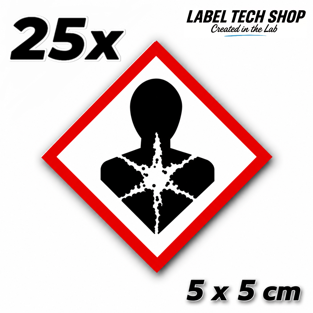 GHS08 Gesundheitsgefahr Aufkleber Health Hazard Sticker Gefahrstoff Kennzeichen nach CLP / GHS Arbeitssicherheit