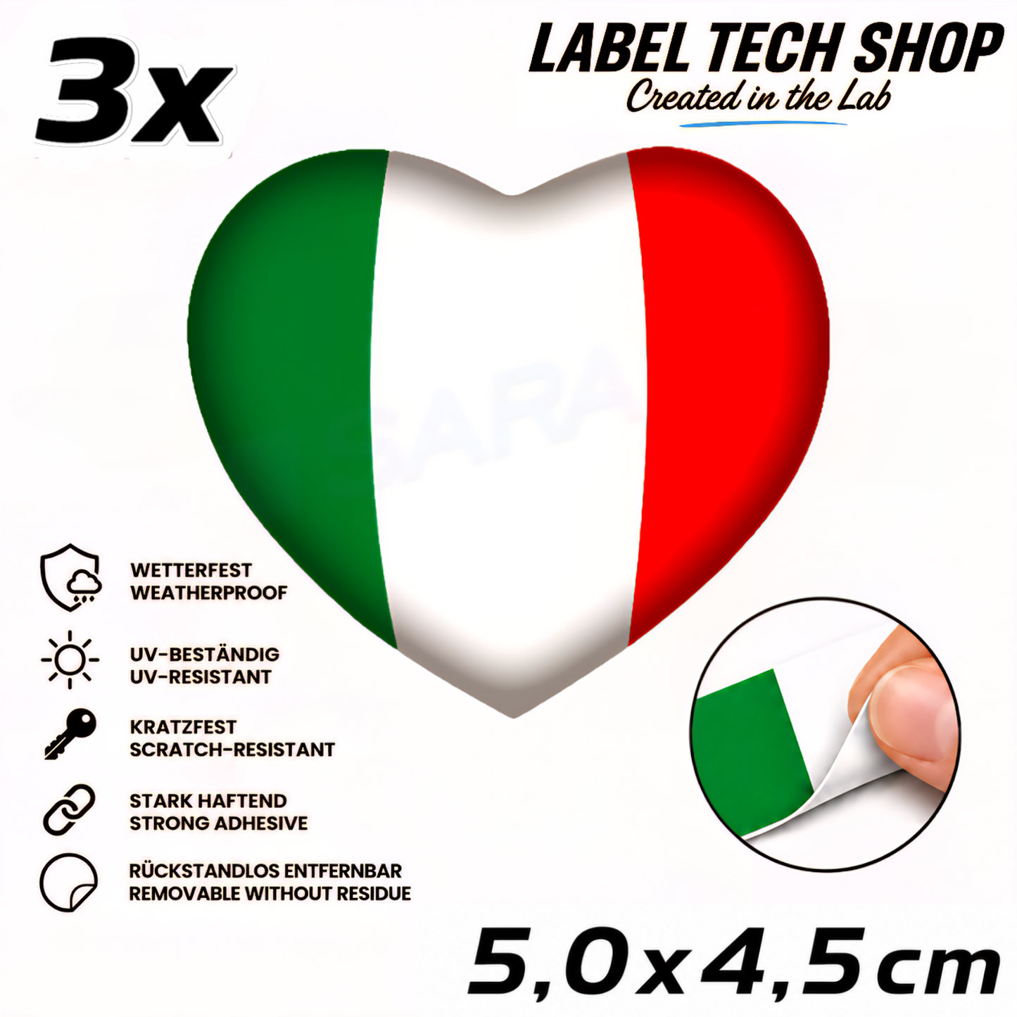 🇮🇹 Italien Aufkleber Herz Italian Sticker Heart Adesivo Cuore Italiano Bandiera Auto Helm 5,0x4,0cm NR.046