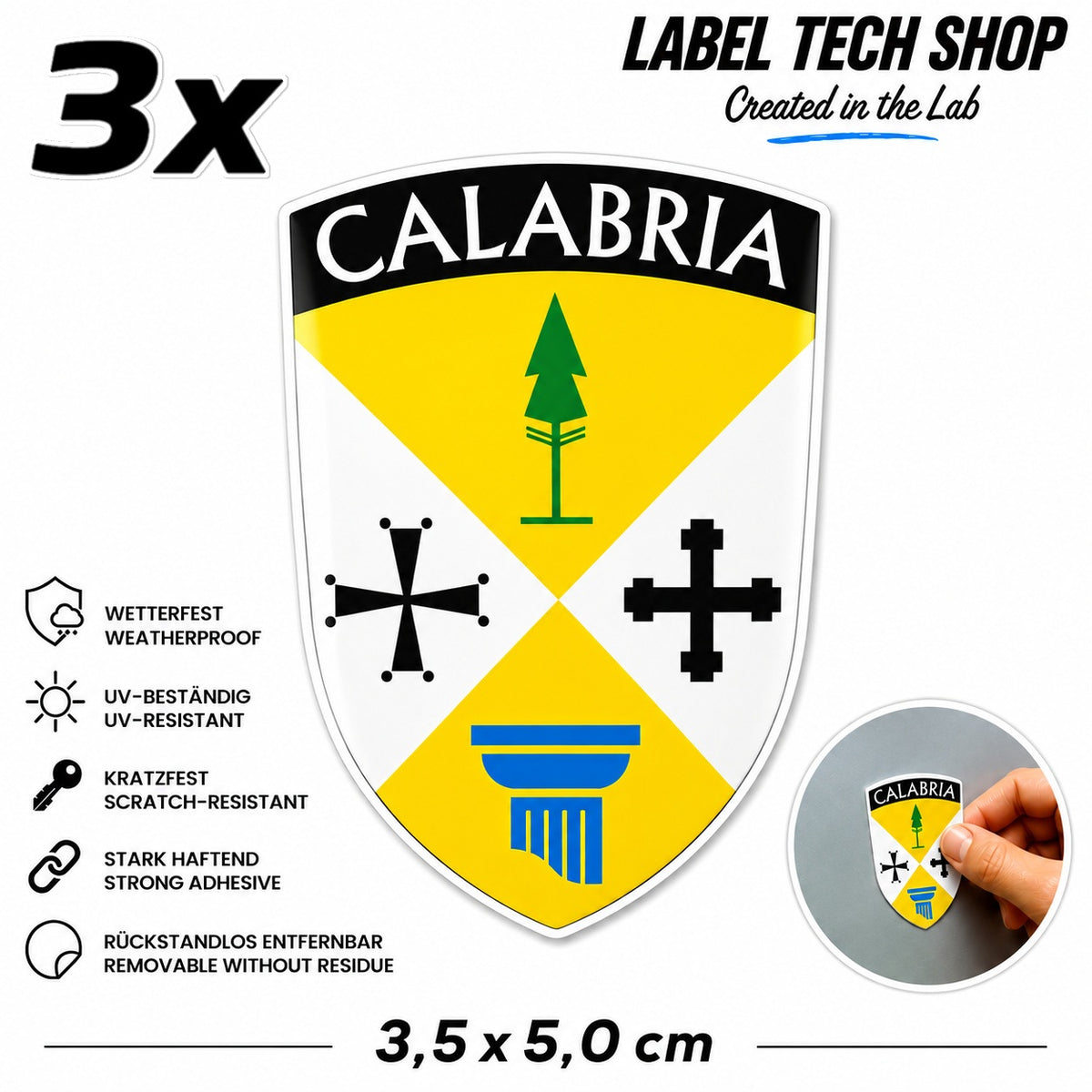 Kalabrien Flagge Aufkleber Calabria Italien Adesivo Calabrese Sticker Wappen Emblem Auto 3,5x5cm Nr.018