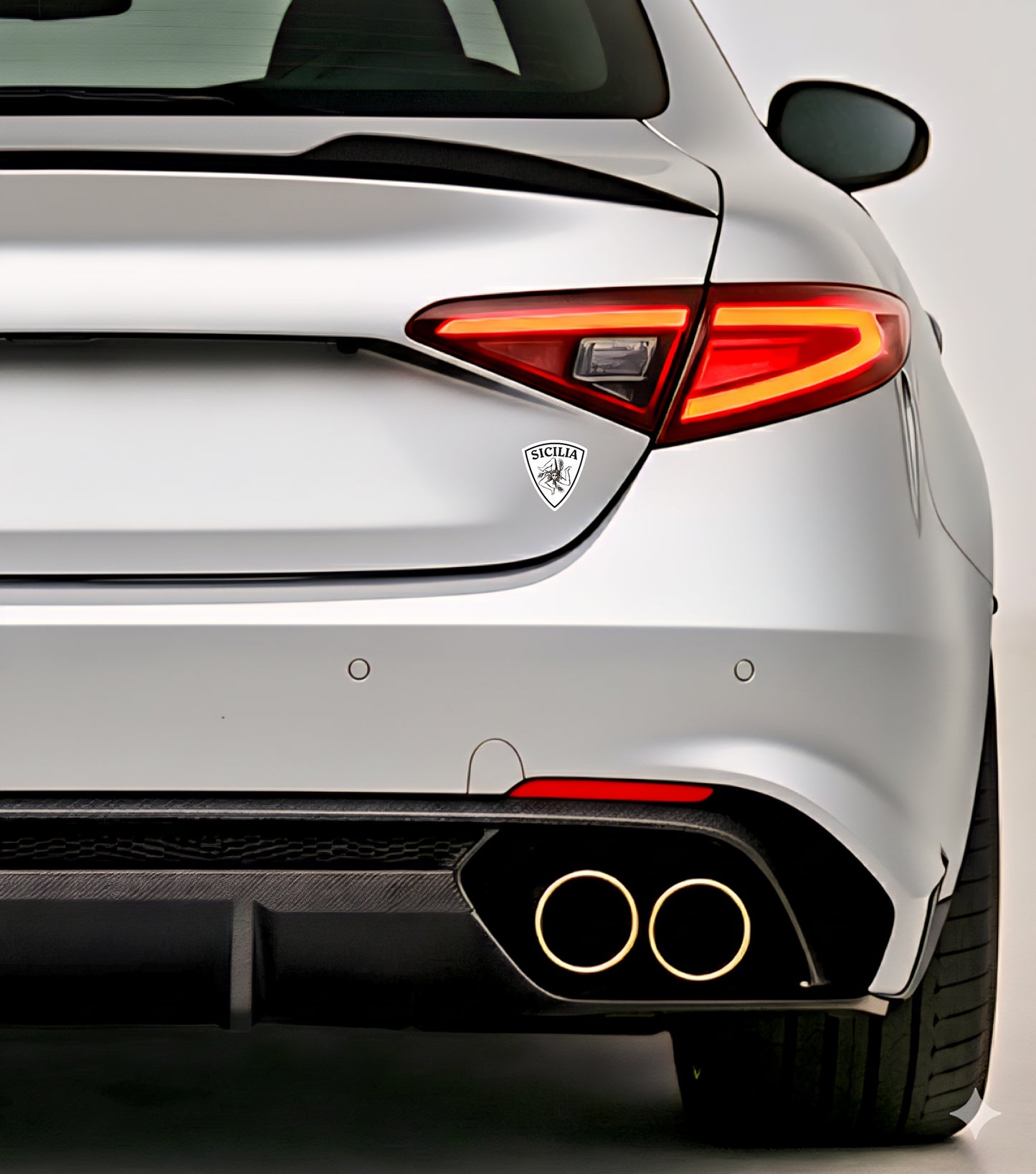 20x Sizilien Aufkleber, Sicilia Sicily Flag Wappen Sticker Black,White 6,0x6,5cm (063)