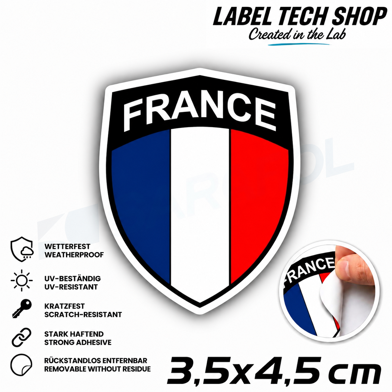 🇫🇷 Frankreich Wappen Aufkleber France Sticker Autocollant France Emblem Auto Helm 3,5x4,5cm NR.035