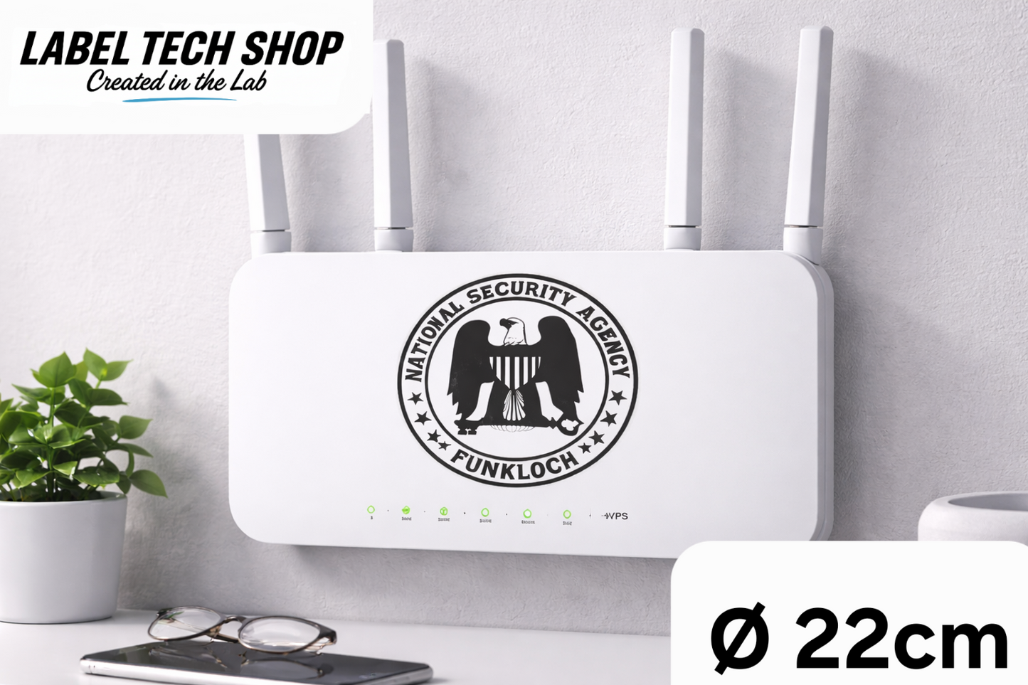 NSA Funkloch Sticker 22cm Ø – IT Humor Aufkleber für Computer / Laptop / Router (128)