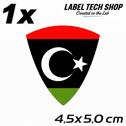 Libyen Libya ليبيا Aufkleber Sticker ملصق – Flag Flagge Wappen Emblem – Auto Laptop Helm Geschenk – 4,5 × 5,0 cm (120)