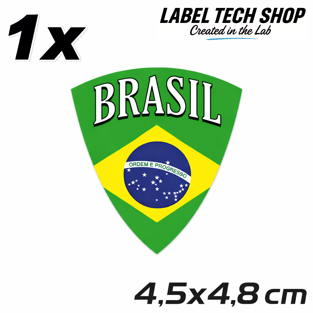 Brasilien Brasil Brazil Wappen Emblem Aufkleber Adesivo Sticker – Coat of Arms – Auto Laptop Helm – 4,5 × 4,8 cm (106)