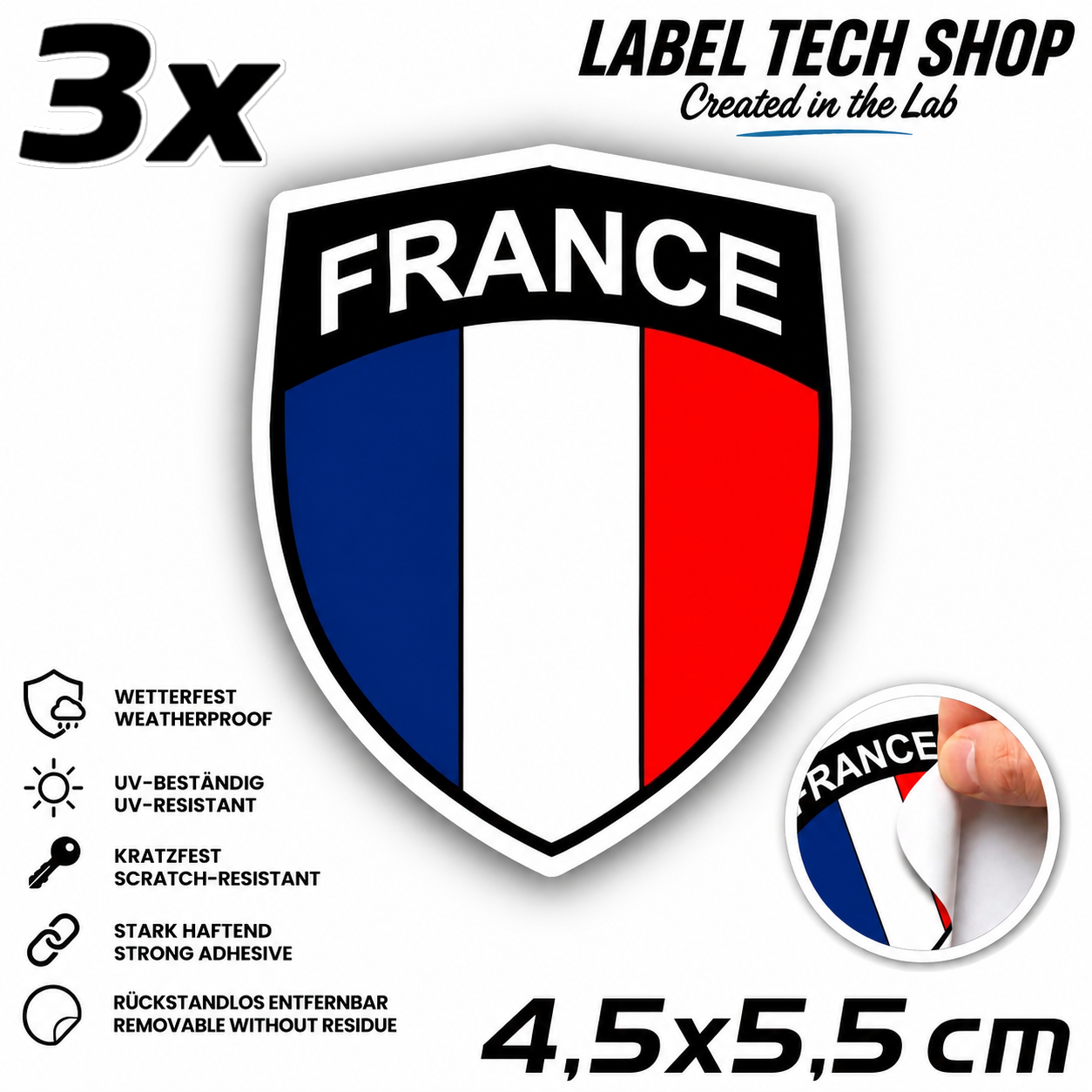 🇫🇷 Frankreich Wappen Aufkleber France Sticker Autocollant France Emblem Auto Helm 4,5x5,5cm NR.034