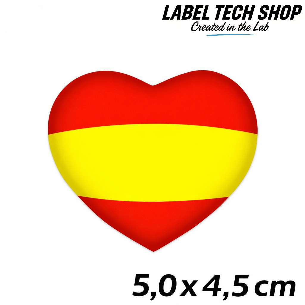Spanien Spain España Herz Aufkleber Sticker – Spain Flag Heart Corazón Autocollante – Auto Laptop Helm – 5,0 × 4,5 cm (052)