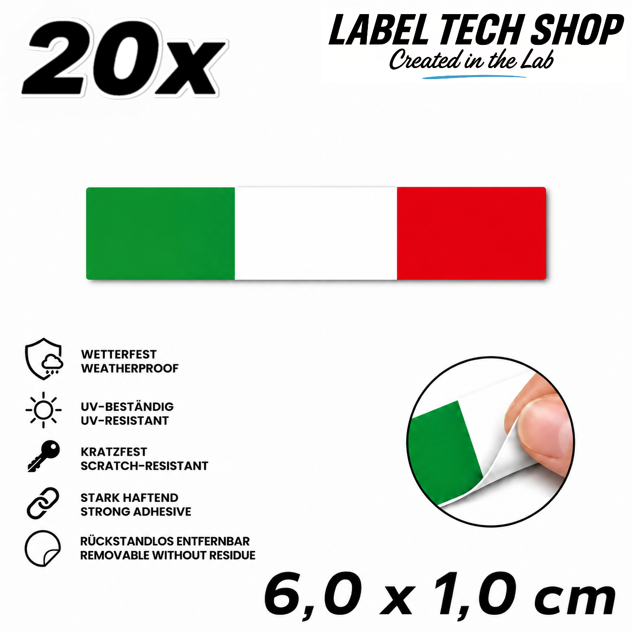 🇮🇹 Italien Aufkleber Italian Sticker Adesivo Italiano Bandiera Italiana Motorrad Auto Helm 6,0x1,0cm NR.036