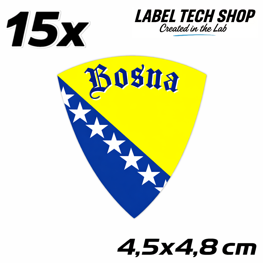 Bosnien Bosna Bosnia Wappen Aufkleber – Bosnia Herzegovina Emblem Sticker – 4,5 × 4,8 cm (011)
