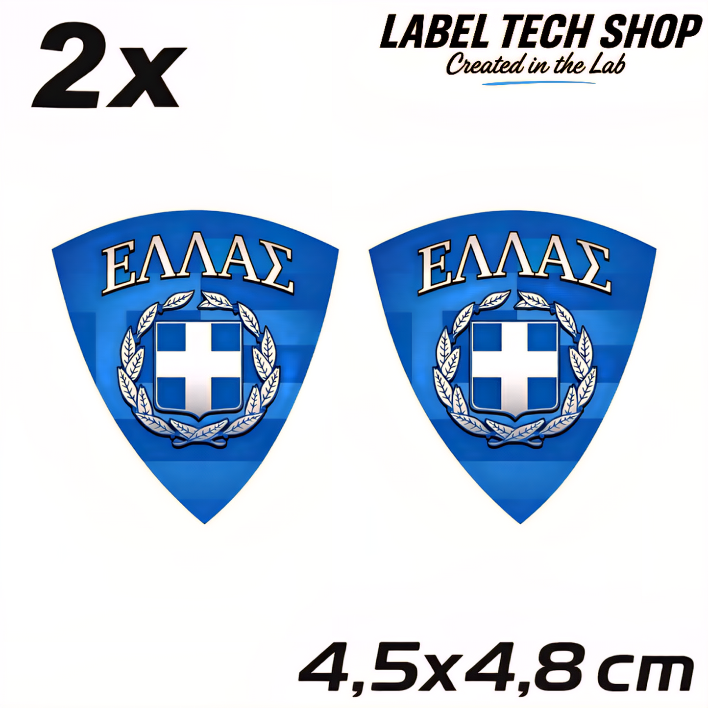 2x Griechenland Aufkleber 🇬🇷 Αυτοκόλλητο Ελλάδας Greek Sticker 4,5×4,8 cm (113)
