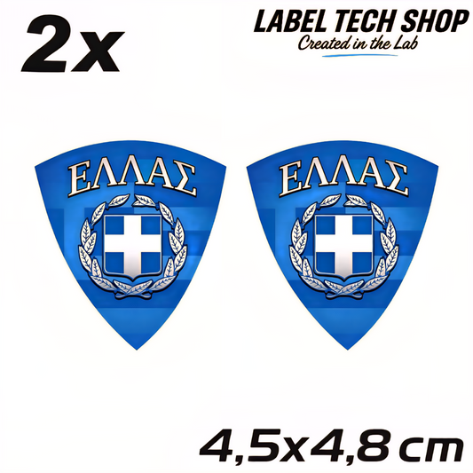 2x Griechenland Aufkleber 🇬🇷 Αυτοκόλλητο Ελλάδας Greek Sticker 4,5×4,8 cm (113)