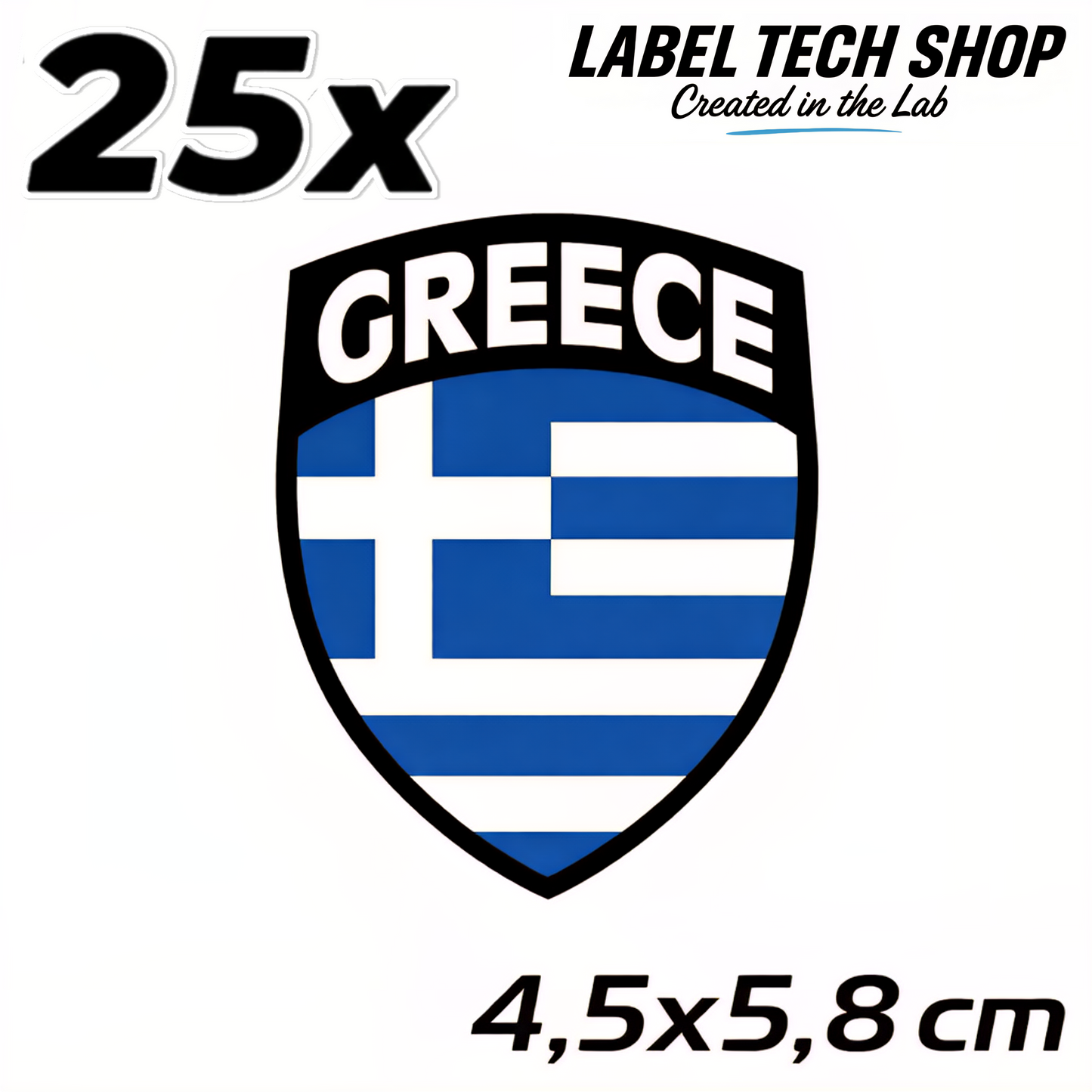 25x Griechenland Aufkleber 🇬🇷 Αυτοκόλλητο Ελλάδας Greek Sticker 4,5×5,8 cm (109)
