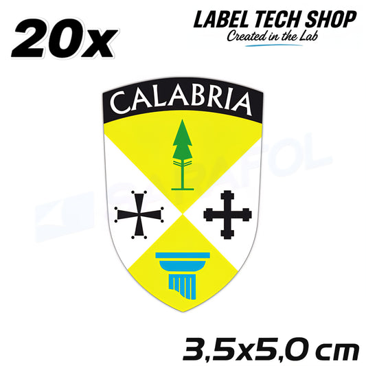 20x Kalabrien Aufkleber Calabria Adesivo Calabre Sticker Flagge Wappen 3,5x5,0cm (018)