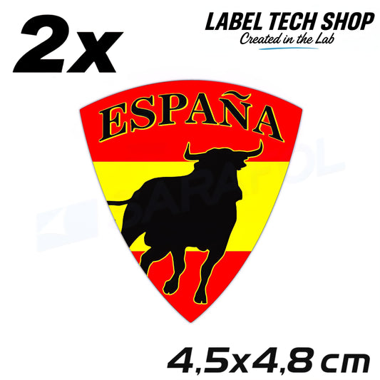 2x Spanien Aufkleber España adhesivo Spain Sticker Flagge Wappen 4,5x4,8cm (002)