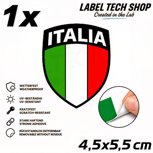 🇮🇹 Italien Aufkleber Wappen Italian Sticker Adesivo Italiano Bandiera Italiana Motorrad Auto Helm 4,5x5,5cm NR.107