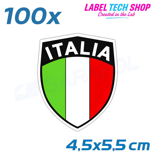 100x Italia/Italien Aufkleber Scudo 4,5×5,5cm Flagge Italien Adesivo Sticker 033