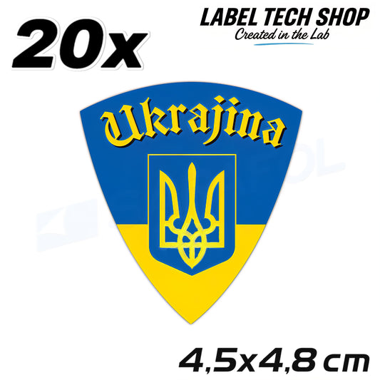 20x Ukraine Aufkleber 🇺🇦Ukraine Ukraijna Naklejka Sticker Flagge 4,5x4,8cm 012