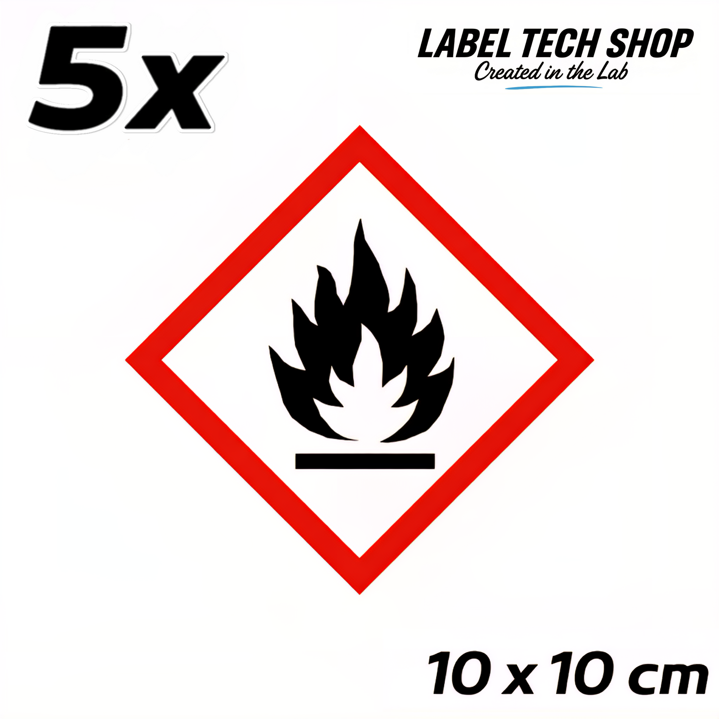 GHS02 Gefahrgut Aufkleber Brandgefahr Flamme nach CLP Norm Arbeitssicherheit