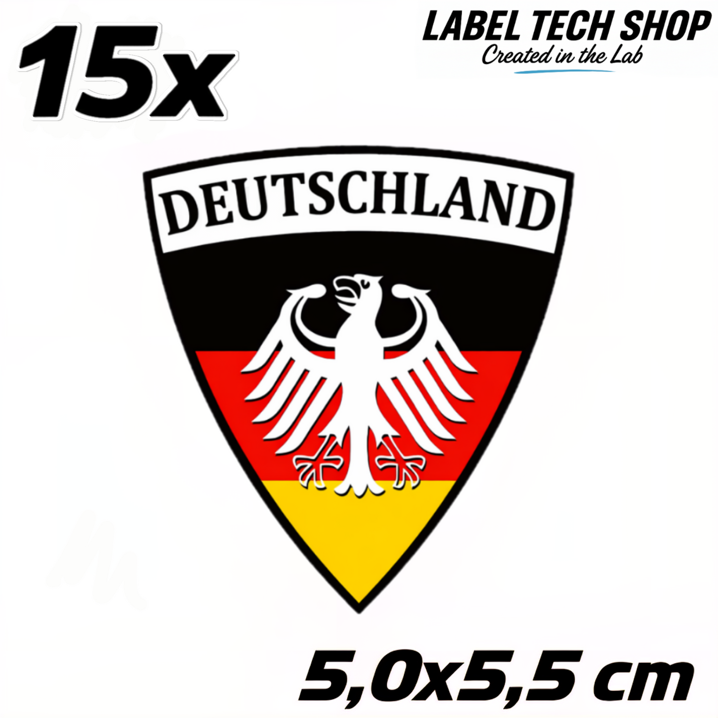 Deutschland Emblem Aufkleber (022) – 5,0 x 5,5 cm – Germany Adler Wappen Sticker