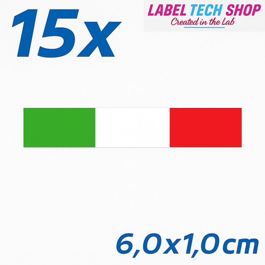 15x Italia/Italien Aufkleber Flagge 6×1 cm Italien Streifen Adesivo Sticker 036