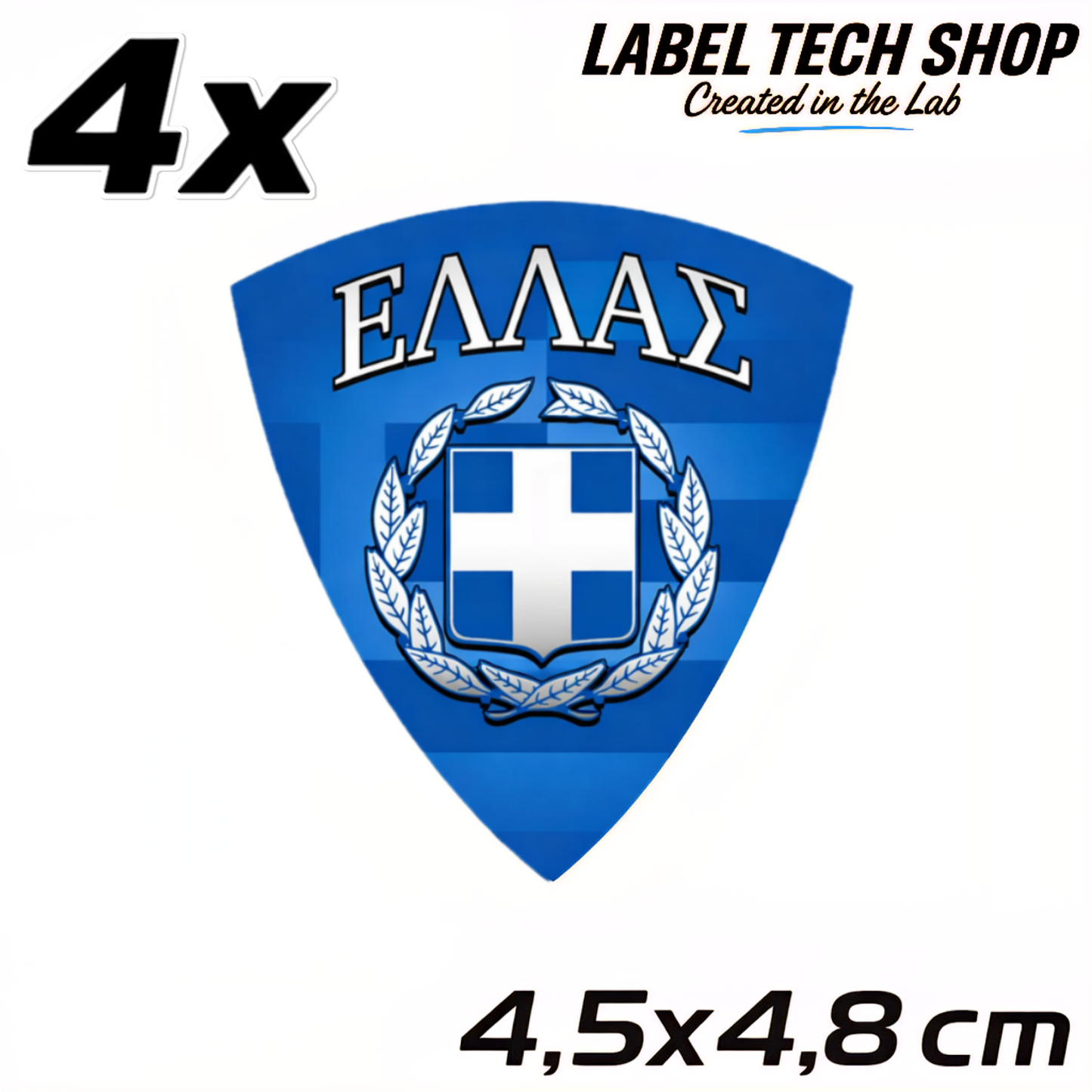 4x Griechenland Aufkleber 🇬🇷 Αυτοκόλλητο Ελλάδας Greek Sticker 4,5×4,8 cm (113)