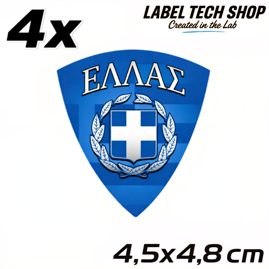 4x Griechenland Aufkleber 🇬🇷 Αυτοκόλλητο Ελλάδας Greek Sticker 4,5×4,8 cm (113)