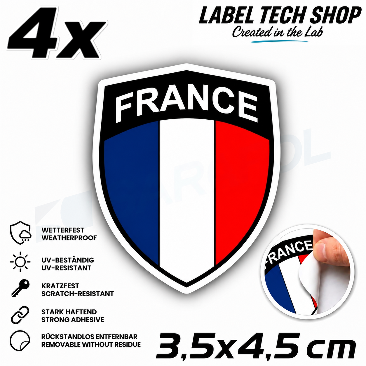 🇫🇷 Frankreich Wappen Aufkleber France Sticker Autocollant France Emblem Auto Helm 3,5x4,5cm NR.035