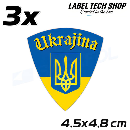 3x Ukraine Aufkleber 🇺🇦Ukraine Ukraijna Naklejka Sticker Flagge 4,5x4,8cm 012