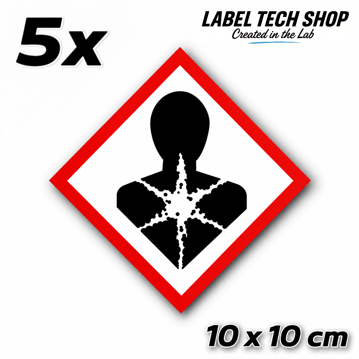 GHS08 Gesundheitsgefahr Aufkleber Health Hazard Sticker Gefahrstoff Kennzeichen nach CLP / GHS Arbeitssicherheit