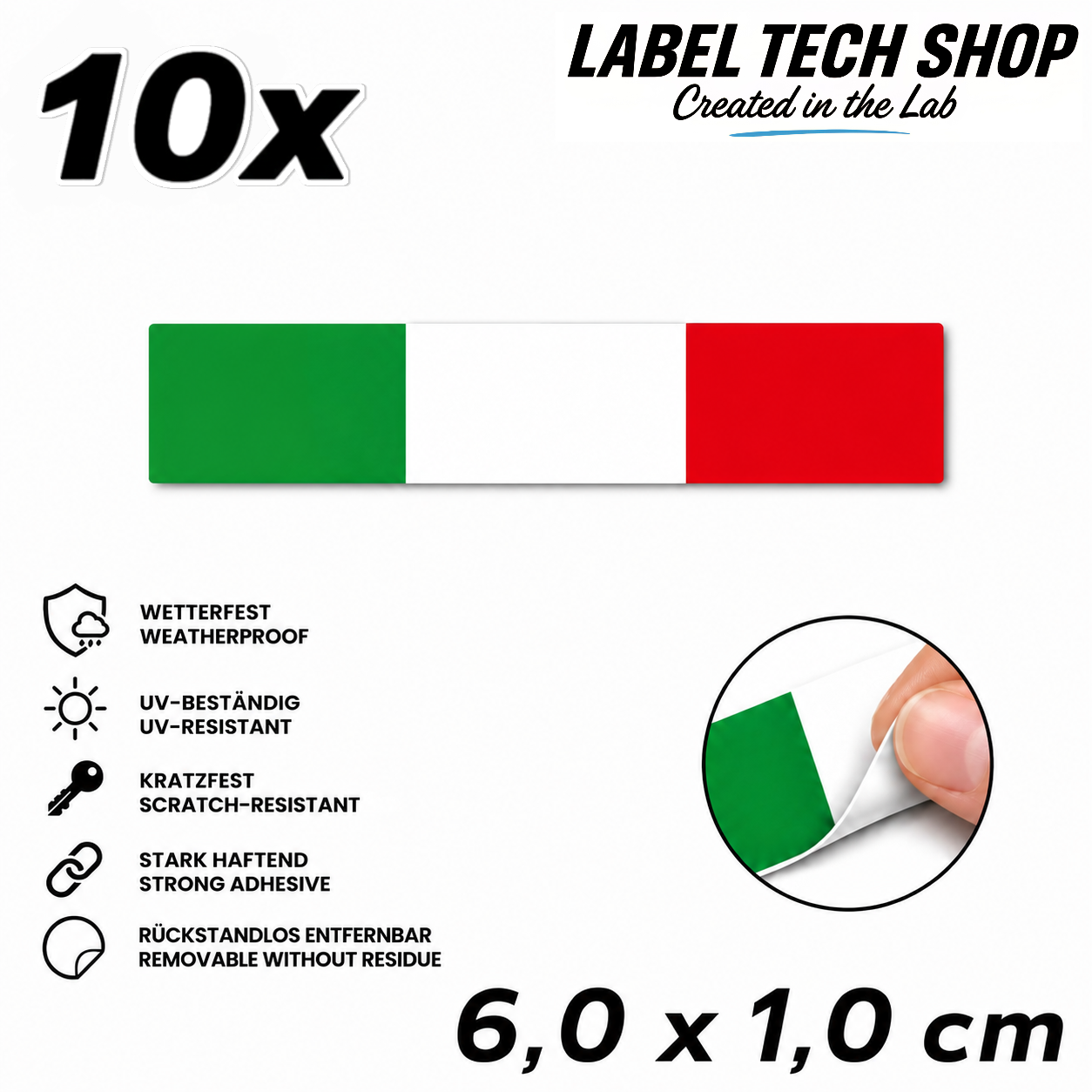 🇮🇹 Italien Aufkleber Italian Sticker Adesivo Italiano Bandiera Italiana Motorrad Auto Helm 6,0x1,0cm NR.036