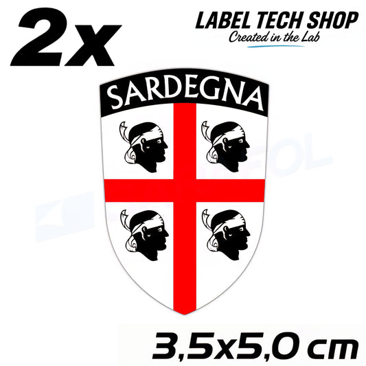 2x Sardinien Aufkleber Sardegna Sardinia Flagge Wappen Sticker 3,5x5,0cm (015)
