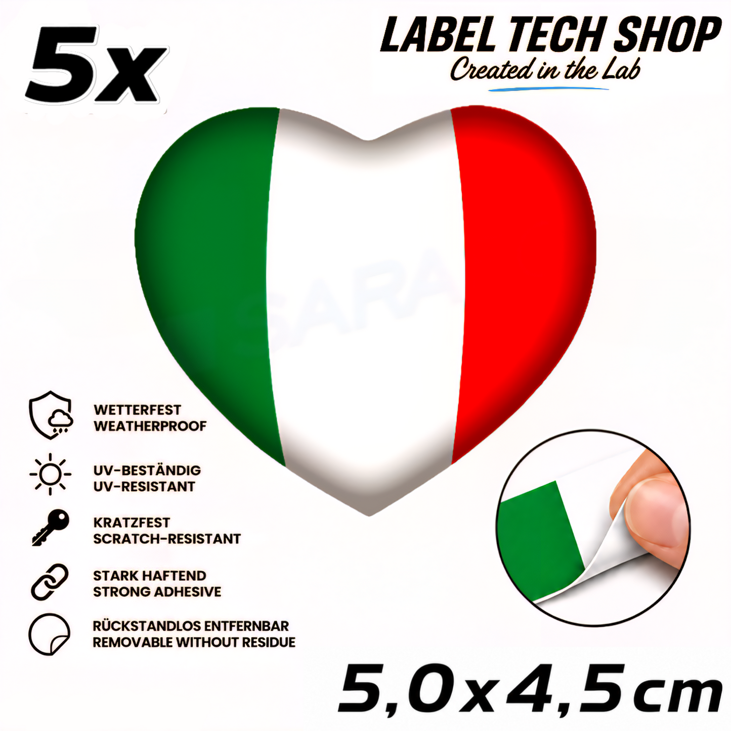 🇮🇹 Italien Aufkleber Herz Italian Sticker Heart Adesivo Cuore Italiano Bandiera Auto Helm 5,0x4,0cm NR.046