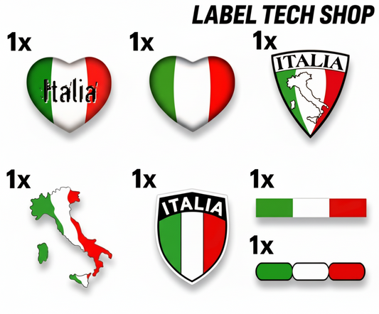 Italia Sticker Set 7x – Italy Italien Flaggen Aufkleber Collection Pack